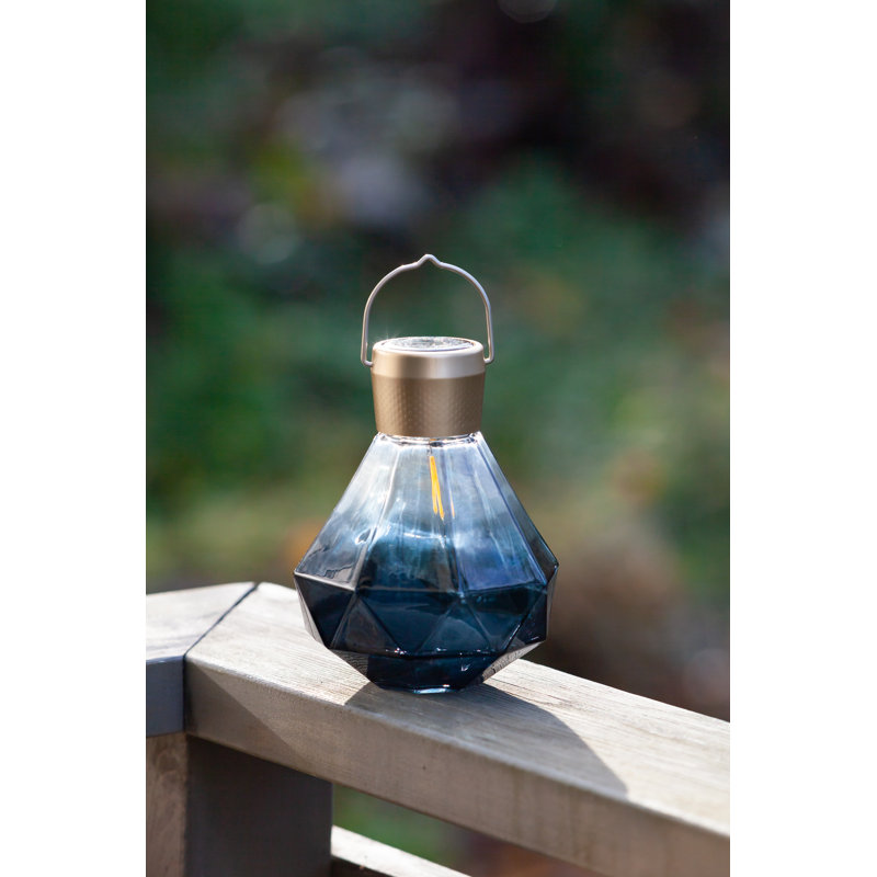 Solar Gem 7'' Smoke Glass Edison-Style LED Outdoor Lantern