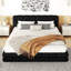 Lit plateforme en tissu d'ameublement-871477687