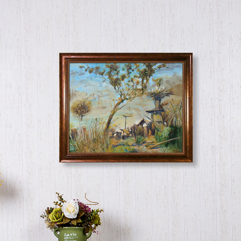 "On the Villige" par Sergey Roy-reproduction d’art sur toile encadrée, H 20 po x l 24 po x P 2 po, Café de Vérone