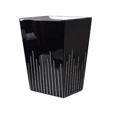 Cher Black Wastebasket + Liner
