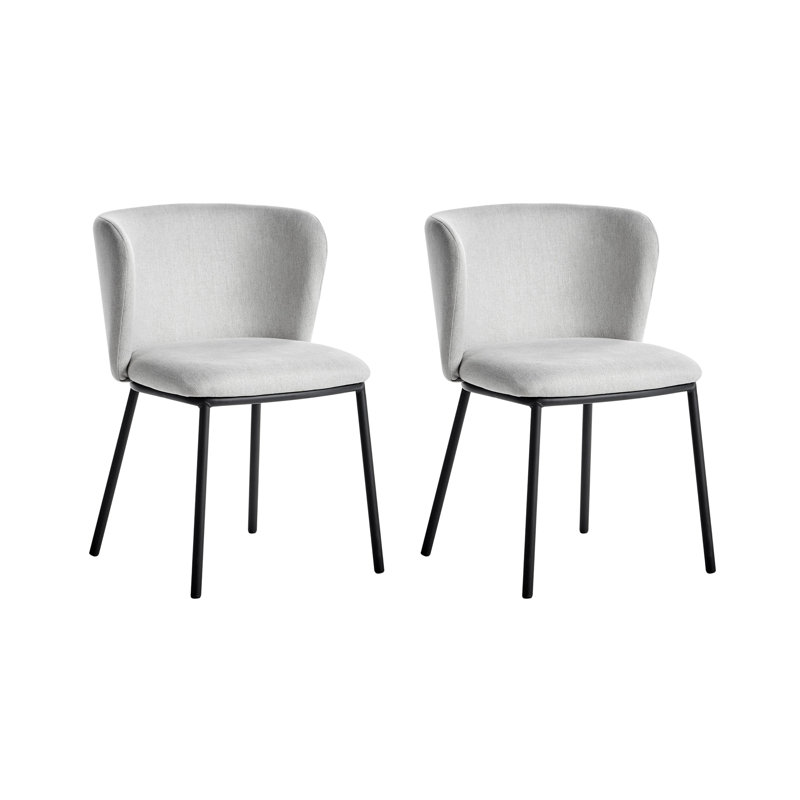 Mina 16cm H Upholstered Upholstered Back Side Chair, Grey
