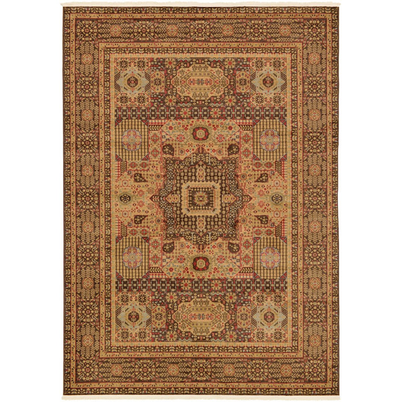 Tapis oriental jaune Palazzo, Rectangle 5 pi x 8 pi