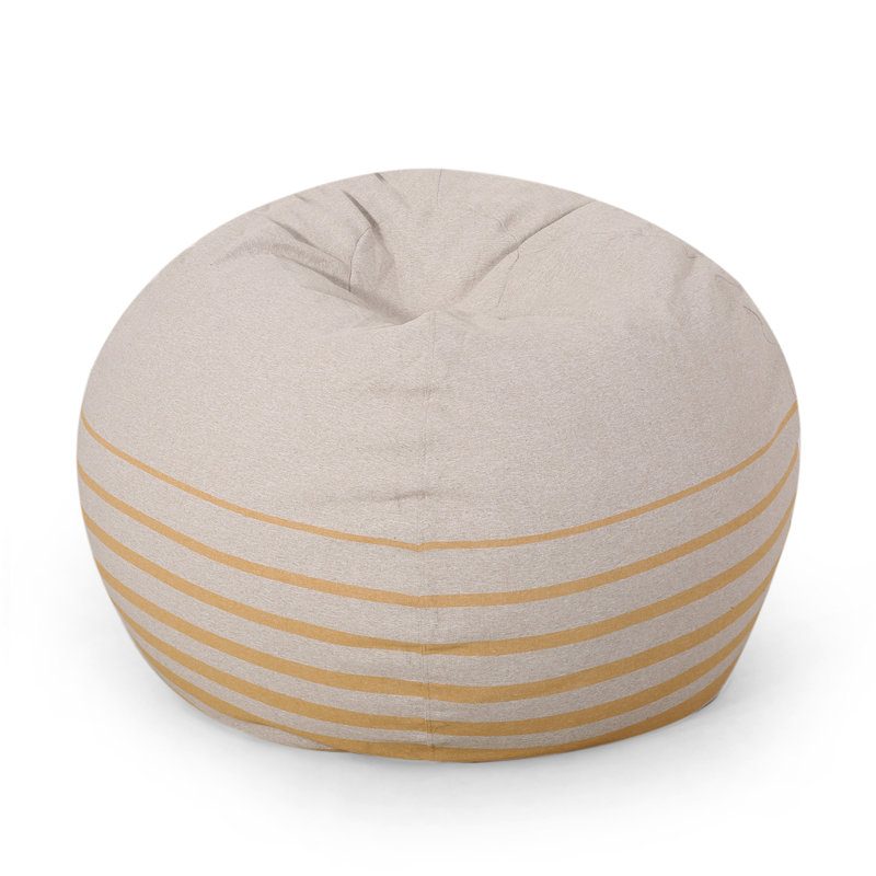 Fauteuil à billes et méridienne en tissu, Tissu ivoire / jaune