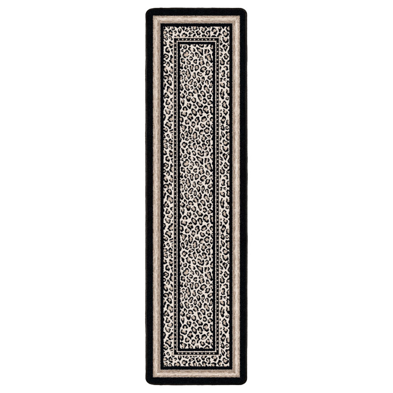 Tapis zambien à imprimé animal zambien, Tapis de couloir 2 pi 1 po x 7 pi 8 po