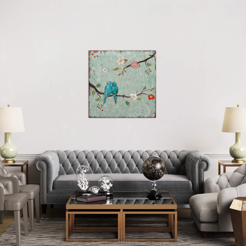 Love Birds IV by Katy Frances - Print on Canvas, 45.72 cm H x 45.72 cm W x 1.91 cm D, Wrapped Canvas