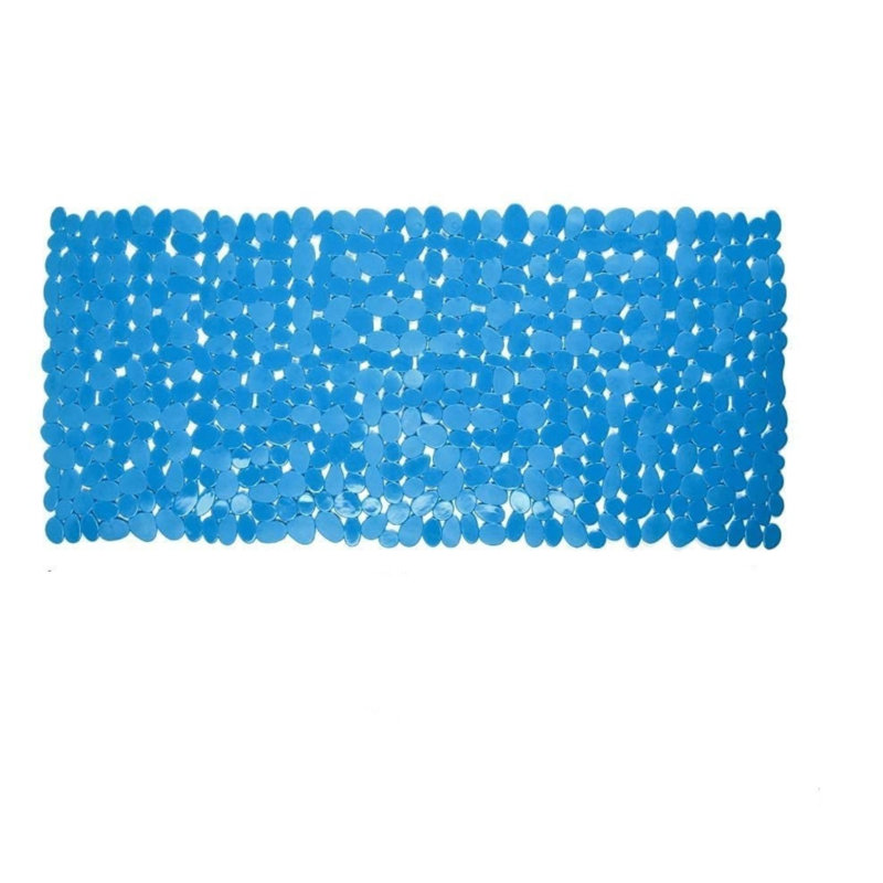 Tapis de bain antidérapant 35 po Blue Pebbles, Bleu, L 16 po x L 35 po