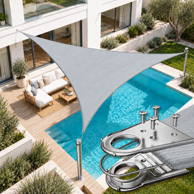 ColourTree Triangle Super Ring Sun Shade Sail | 260GSM Commercial Grade Canopy, UPF50+ UV Block, Reinforced Corners & Edges