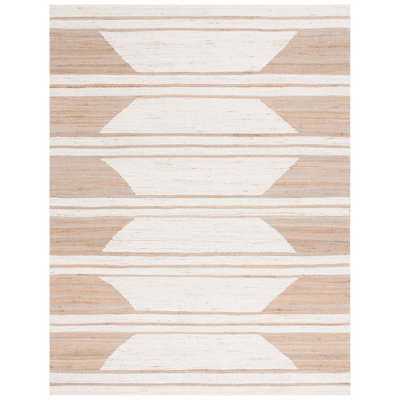 Cedarpoint Natural Fiber Hand Woven Jute/Wool/Cotton Geometric Rug in Natural/Ivory