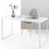 Ruder Minimalist Home Office Desk – Modern Writing Desk with Sturdy Steel Frame & Spacious Work Surface – Compact Computer Desk for Study, or Bedroom – Easy Assembly