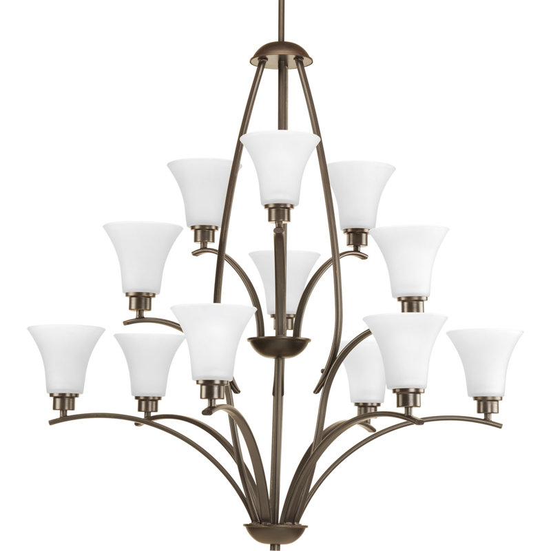 Jilliann 12 - Light Dimmable Tiered Chandelier, Brushed Nickel