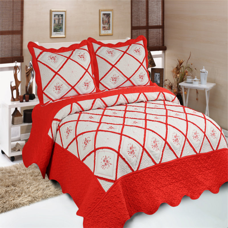 Traditional Percale Quilt, King Quilt + 2 Pillow Shams, Taupe