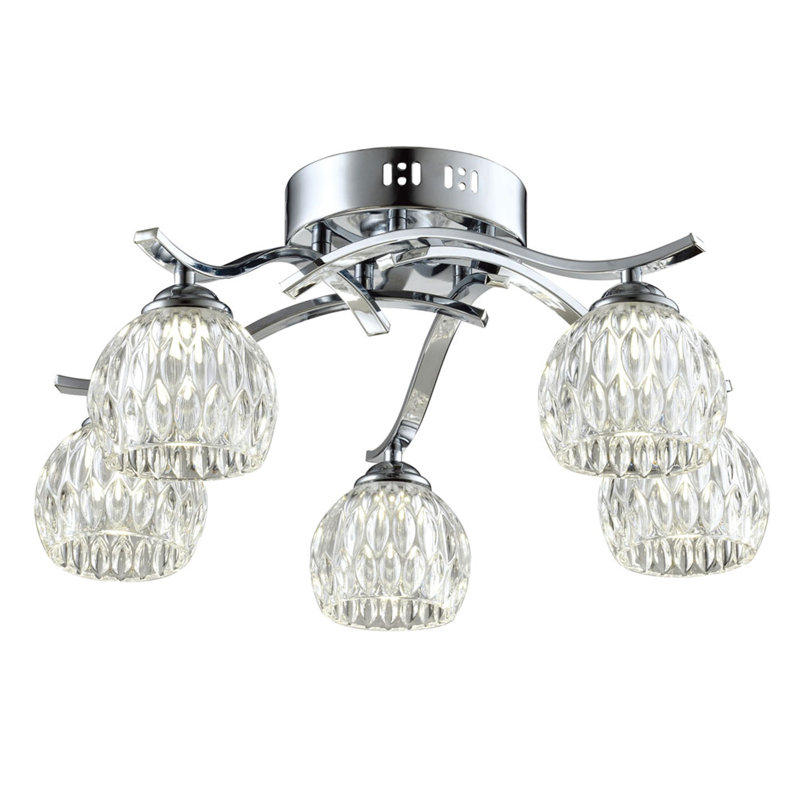 Heiser Glass Semi Flush Mount
