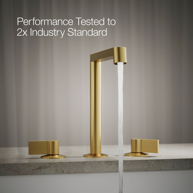 Components Deck-Mount Bath Spout With Row Design, Brushed Brass