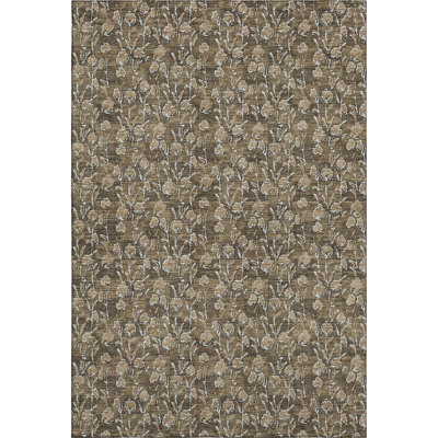 Premium Machine Washable Prisco Brown Rug