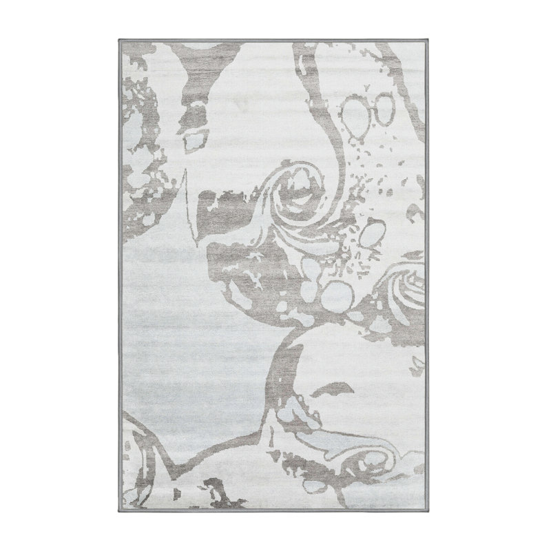 Tapis contemporain gris, Rectangle 7 pi x 10 pi