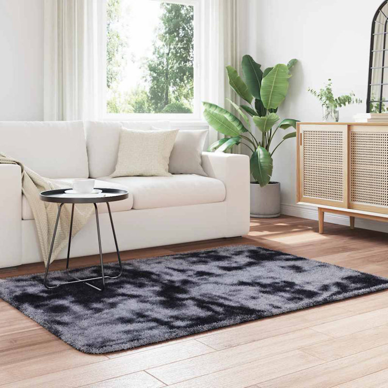 Shaggy Rug High Pile NAVARRA Dark Grey Polyester, Rectangle 120 x 170cm