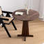 Table de salle à manger ronde en bois massif noyer-755512194-755512192