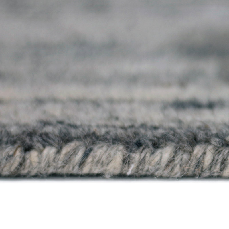 Tapis gris en laine tissé à plat à la main Heaven, Rectangle 12 pi x 15 pi