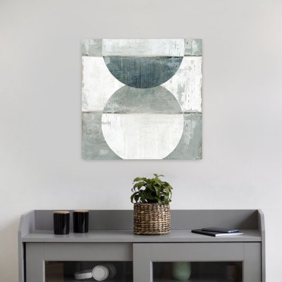 Pewter Plate I Abstract Geometric Minimalist Art