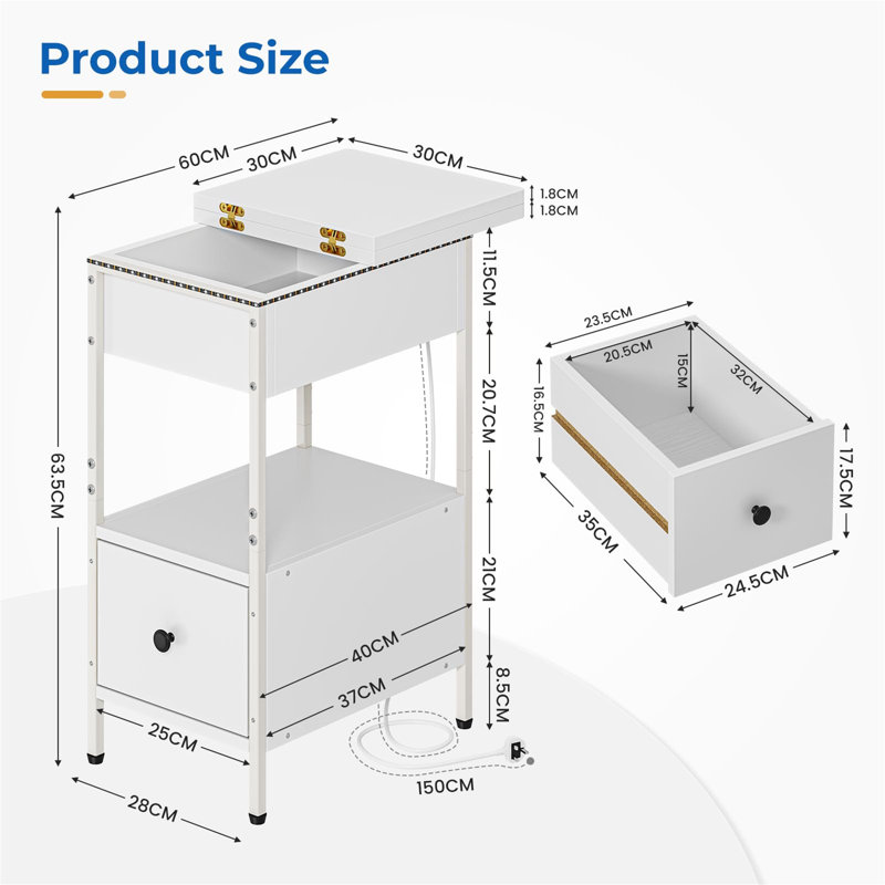 Deleshia End Table, White
