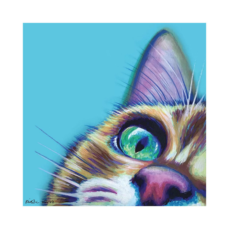 Ginger On Turquoise by Kirstin Wood - Painting on Canvas, Wrapped Canvas, 66.04 cm H x 66.04 cm W x 1.91 cm D