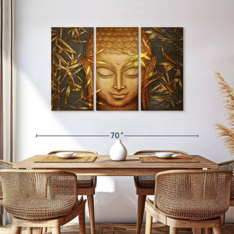 Tête de Bouddha paisible Leisha, H 36 po x l 57 po