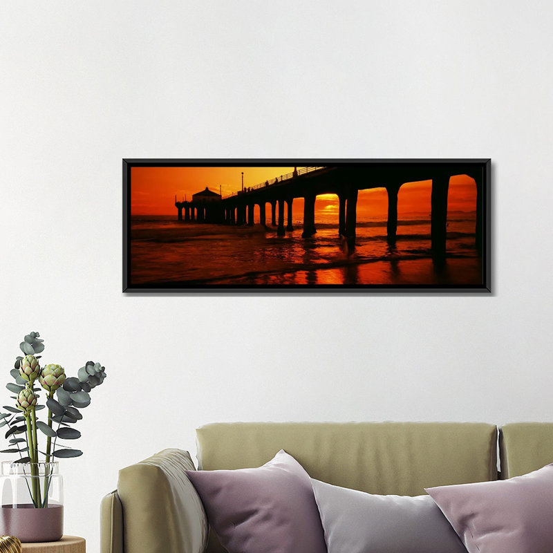 «Manhattan Beach Pier, Manhattan Beach, Los Angeles County, California», reproduction de photo sur toile tendue