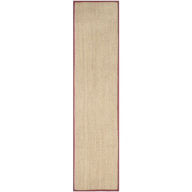 Auckland Bamboo Slat/Seagrass Brown/Tan/Red Area Rug, Runner 2'6" x 6'