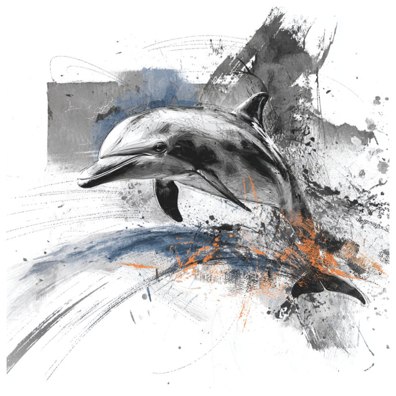 Rideaux de douche à motif abstrait Dolphin Art, L 70 po x H 72 po