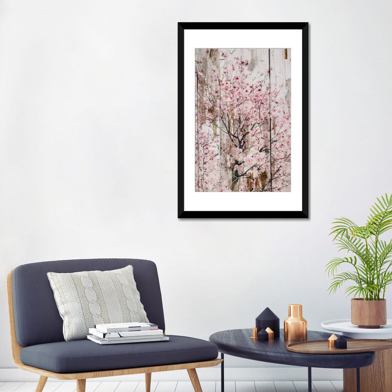 « spring florals ii », impression sur toile, H 32 po x l 24 po x P 1 po, Papier d'art encadré noir, Blanc