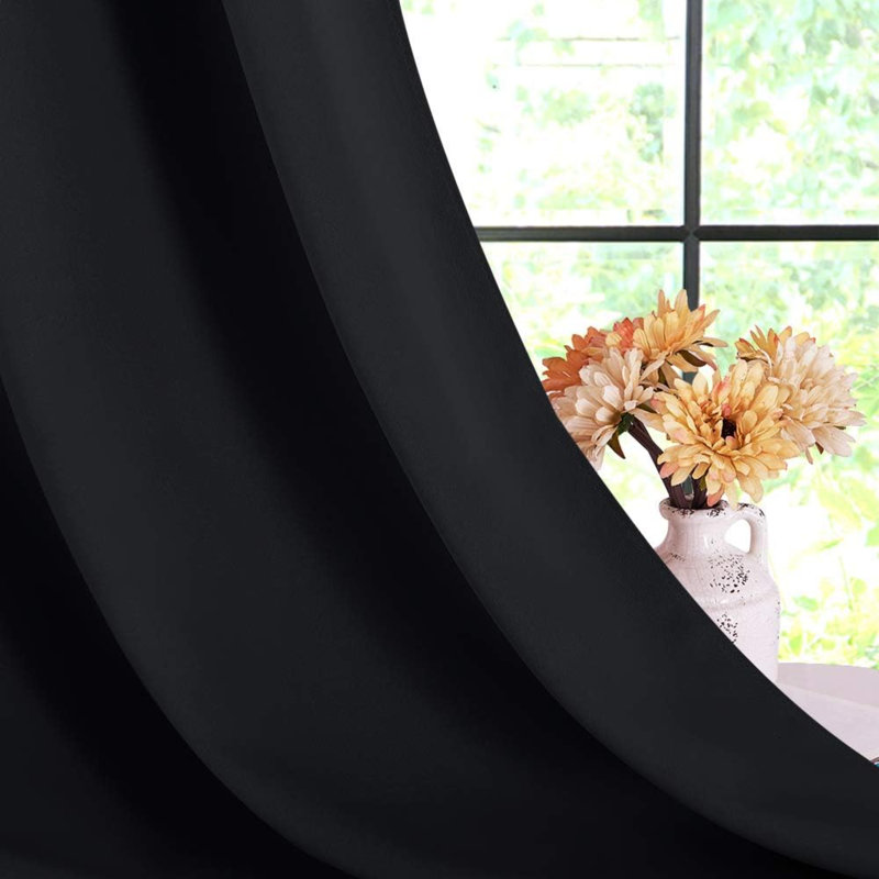 Blackout Curtain Pair, 42" W x 45" L, Black