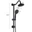 Pomme de douche à effet de pluie de 6 pouces et douche à main, noir mat, débit de 2,5 gallons par minute, barre coulissante réglable, corrosion, installation facile avec poche, miroir mural noir, bras inclus-121320275