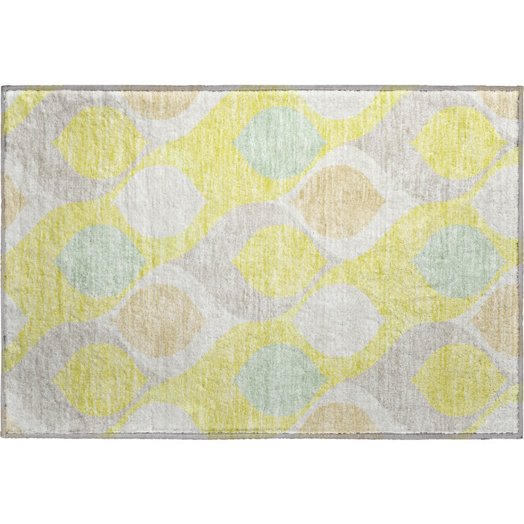 Premium Machine Washable Lisse Yellow Rug