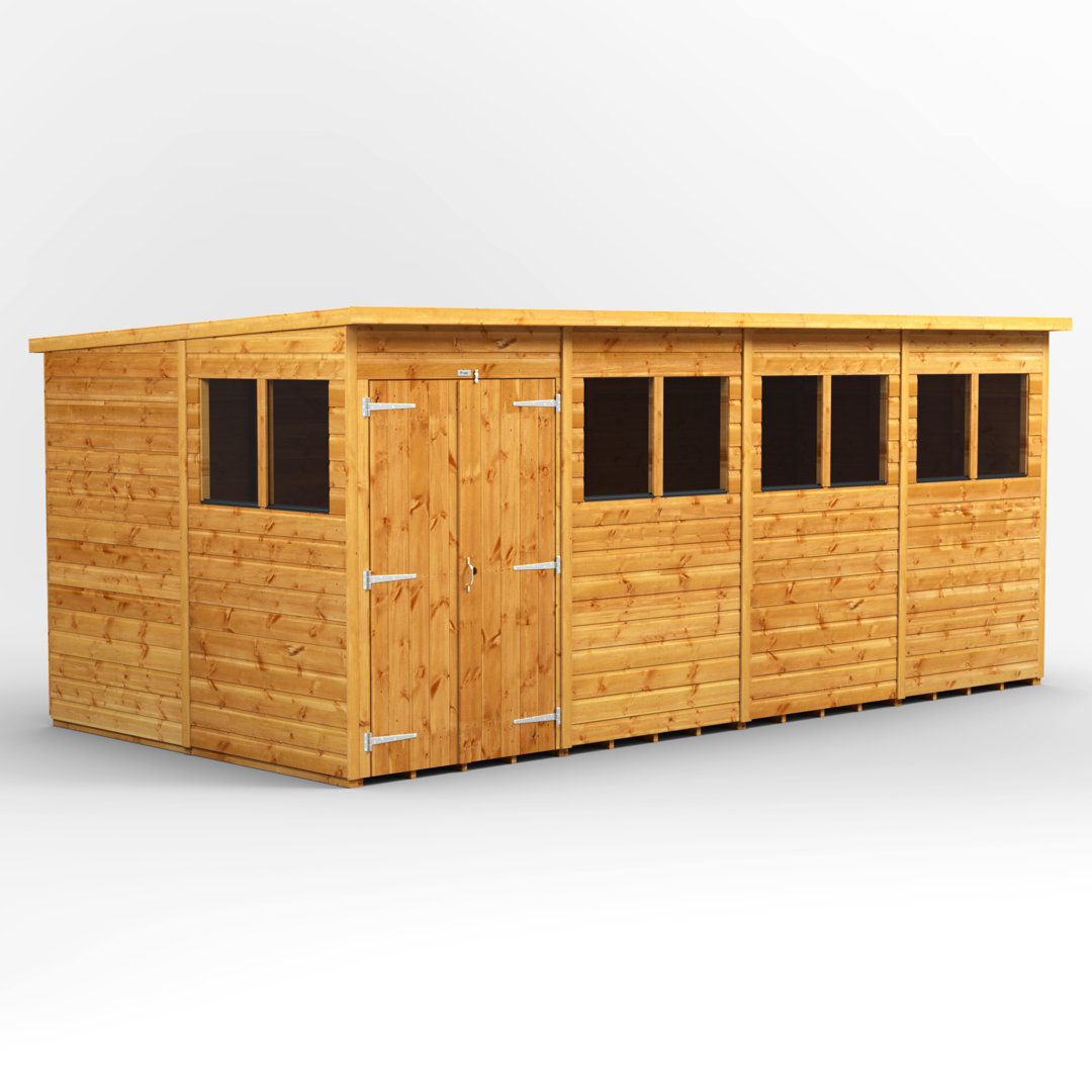 Powersheds Power Sheds 16 X 8Ft Double Door Pent Wooden Shed - Image 3