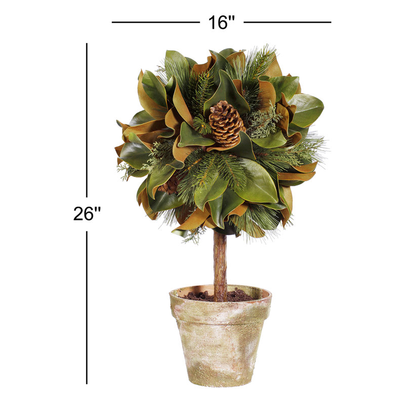 Faux Pine Topiary in Pot