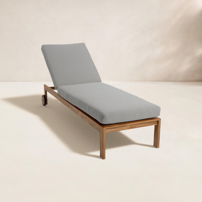 Uvita Outdoor Teak Wood Chaise Lounge Set , Sunbrella Cushion Included