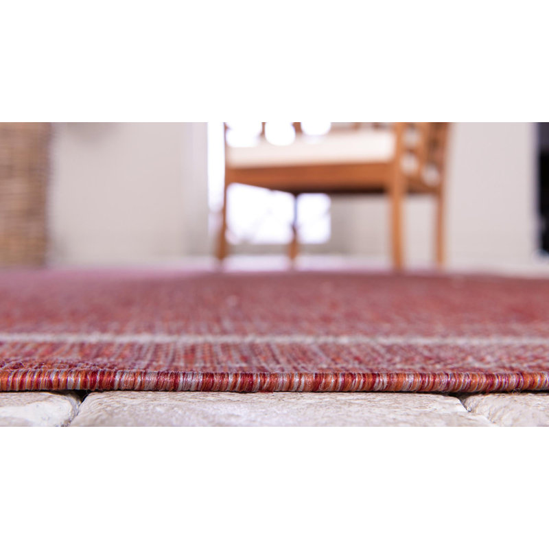 Tapis intérieur / extérieur Sevinc, Rouge, Rectangle 9' x 12'2"