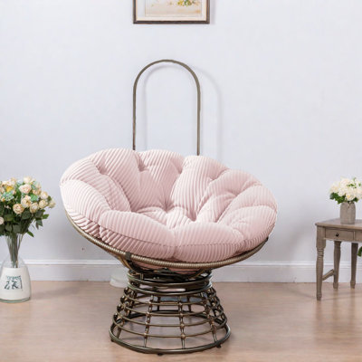 Fauteuil d'appoint ergonomique avec pivot à 360 °, acier et rotin, style moderne