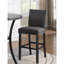 Ensemble de 2 tabourets de bar en tissu avec garniture cloutée Biony, gris-504007662