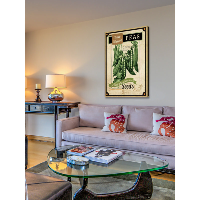 Seed Packet Peas - Wrapped Canvas Print, 46 cm H x 30 cm W
