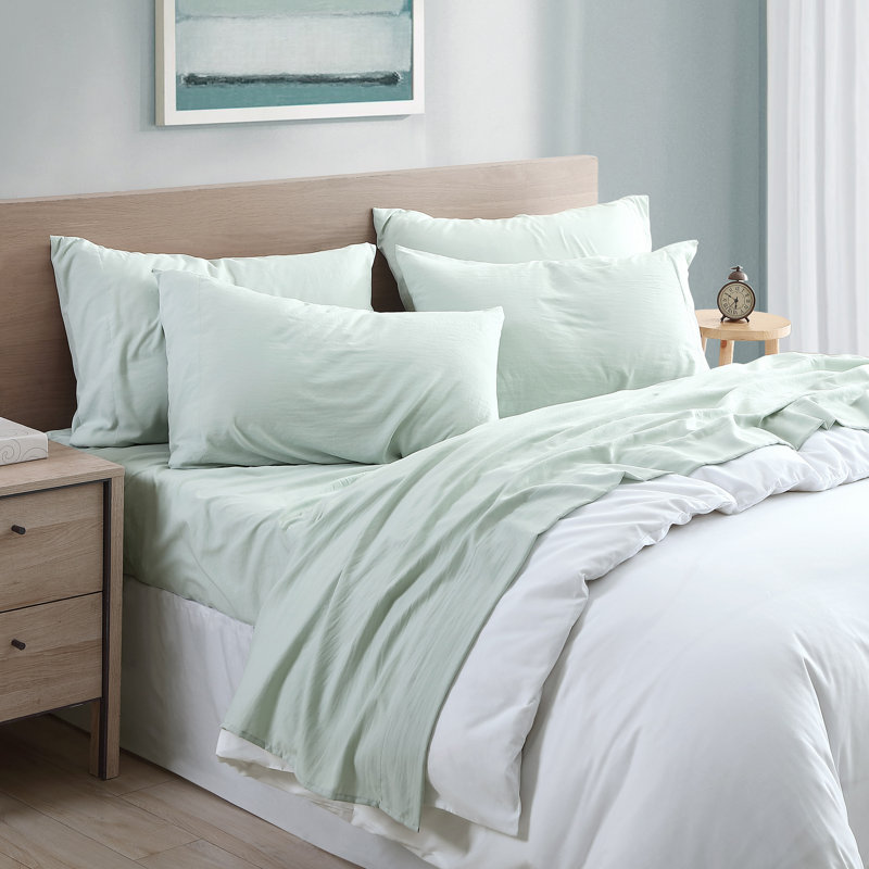 Ensemble de draps en micro-fibre, Vert sauge, Simple