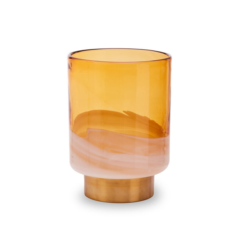 Cleo Small Amber Vase, Amber, 25cm H x 18cm W x 18cm D