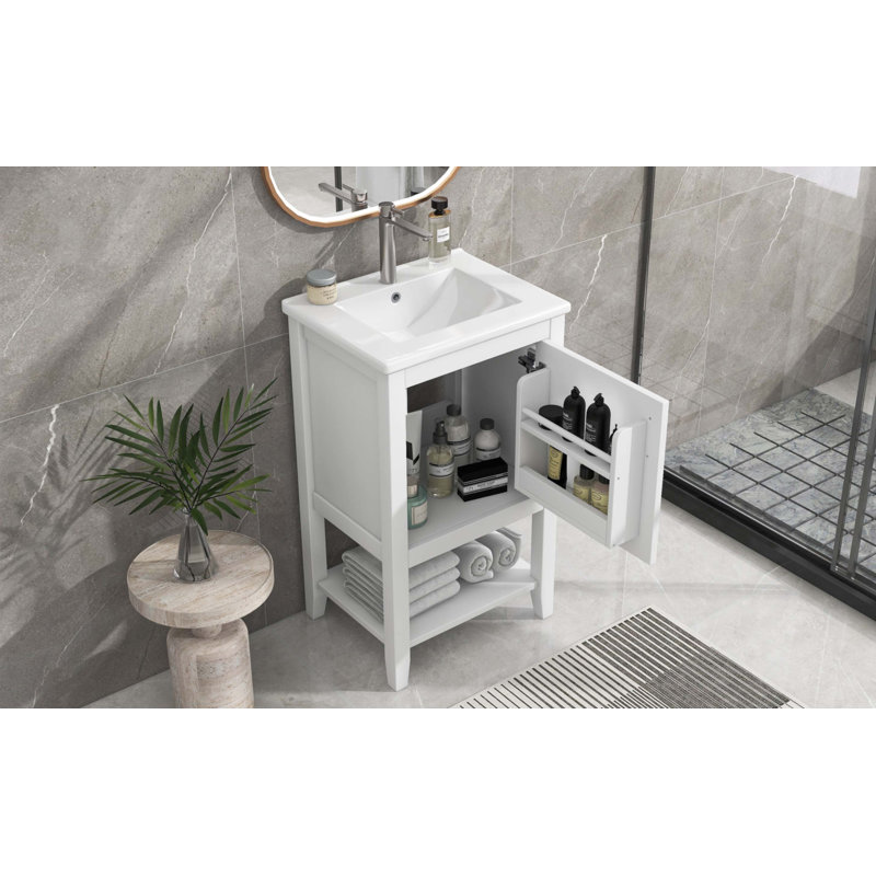 Meuble-lavabo de 20 po avec lavabo, Blanc