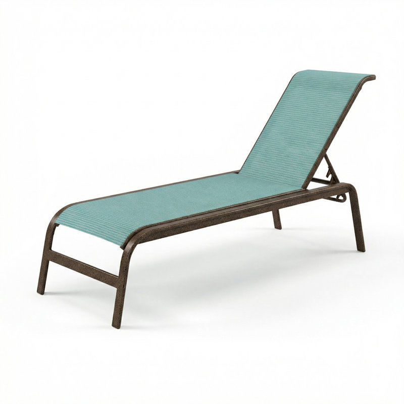 Chaise, Dupione Aquamarine Sling/Bronze Age