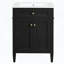 Meuble-lavabo avec lavabo en céramique, deux portes à fermeture amortie, tiroirs et rangements de porte basculants, noir-1702731330
