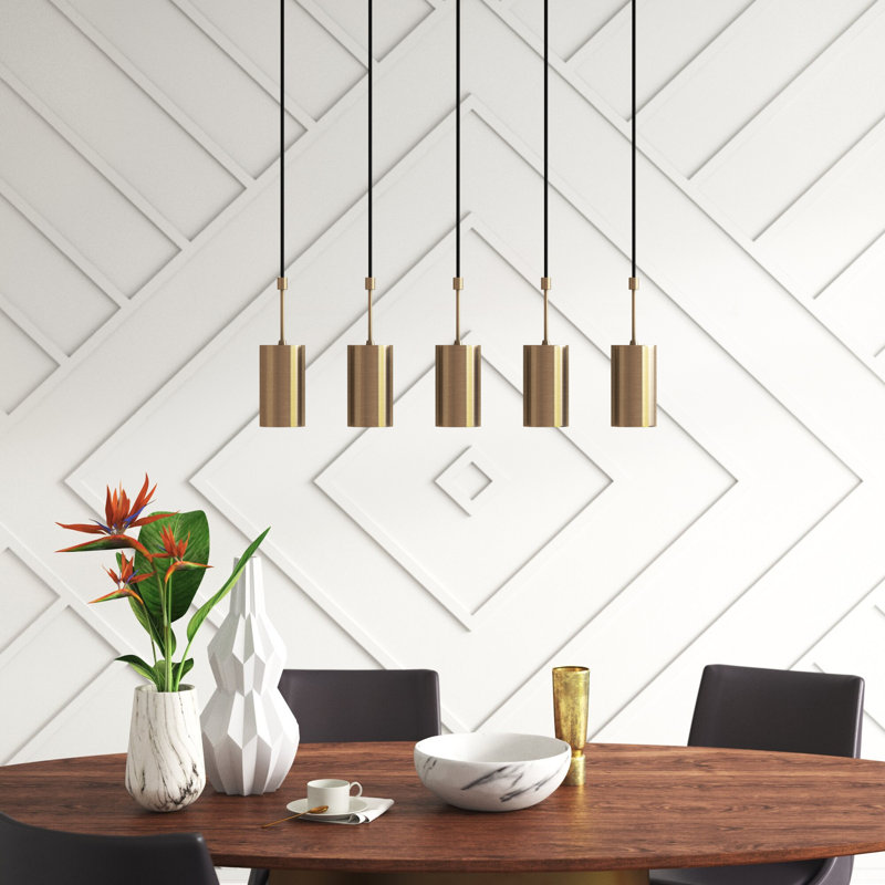 Mavek 5 - Light Kitchen Island Pendant, Brass/Black