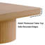 Table basse carrée 34,6 po pour salon avec plateau en placage de bois moderne avec motif de parquet et base cylindrique épaissie-343561650