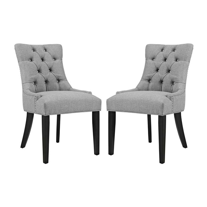 Regent Fabric Dining Chair, Light Grey Velvet