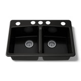 Brookfield 33" L x 22" W x 9-5/8" Under-Mount Double-Equal Kitchen Sink