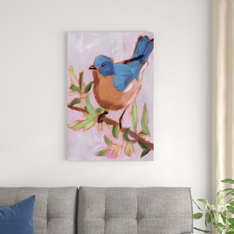 Oiseau chanteur peint I, H 36 po x l 24 po